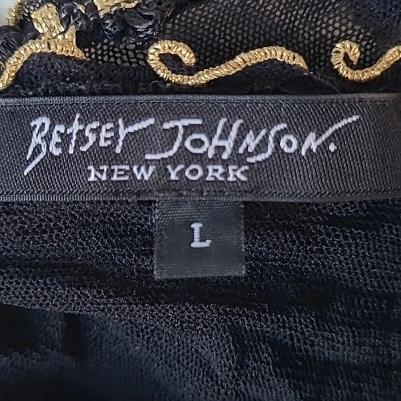 Betsey Johnson New York Black Gold Sheer Cardigan - Picture 7 of 9